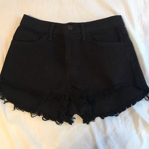 Very Cute High Waisted Frayed Black Denim Shorts!